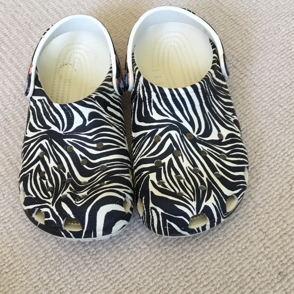 CROCS Classic Clog in Black & White Zebra Print